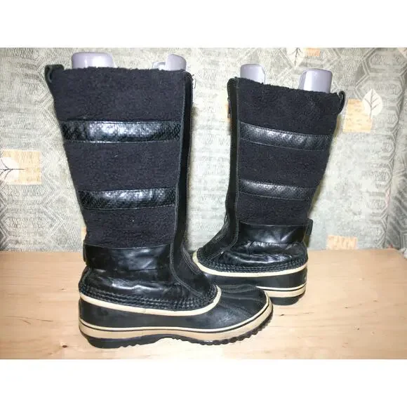 Sorel Helen of Tundra Black Leather& Wool Winter Boots 9 / 41 1/3 - Picture 5 of 7